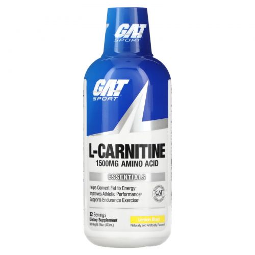 GAT, L-Carnitine, Amino Acid, Lemon Blast, 1500 mg , 16 oz (473 ml)