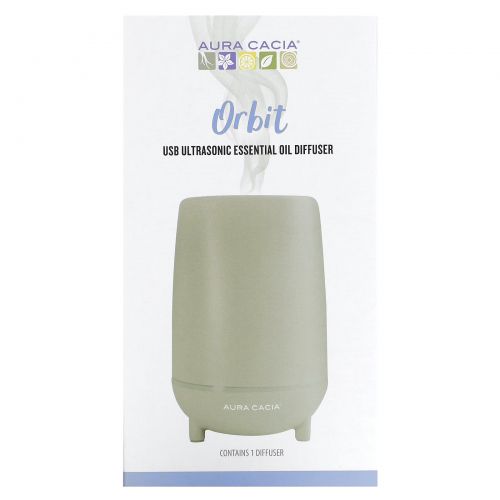 Aura Cacia, Orbit, ультразвуковой диффузор эфирного масла с USB-портом, 1 шт.