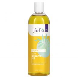 Life Flo Health, Чистое кунжутное масло для ухода за кожей, 473 мл