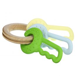 Begin Again Toys, Green Keys, прорезыватель для зубов и игрушка-зажим, для детей от 6 месяцев, 1 штука