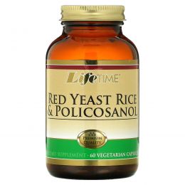 Life Time, Красный дрожжевой рис и поликосанол, 60 растительных капсул