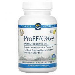 Nordic Naturals Professional, "ПроНЖК- 3-6-9", пищевая добавка с НЖК (EFA), 1000 мг, 90 мягких желатиновых капсул с жидкостью