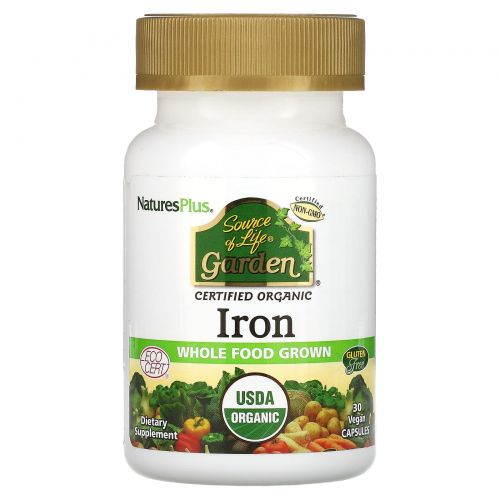 Nature's Plus, Source of Life Garden, Iron, 30 Vegan Capsules