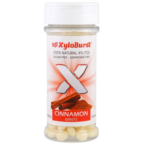 Xyloburst, Мятные леденцы с ксилитолом, корица, 6,35 унции (180 г), 300 штук