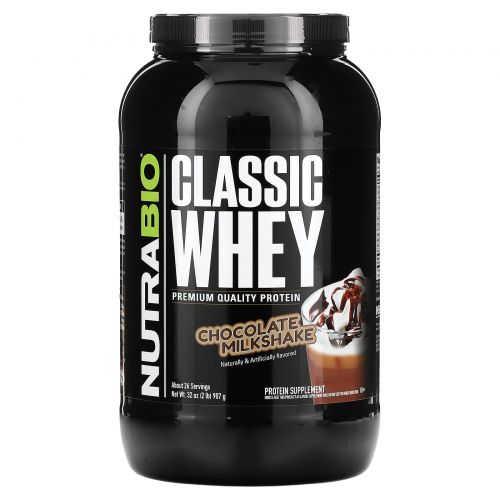 Nutrabio Labs, Classic Whey Protein, шоколадный молочный коктейль, 907 г (2 фунта)