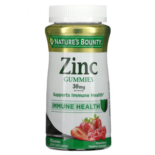 Nature's Bounty, Zinc Gummies, Mixed Berry, 30 mg, 70 Gummies