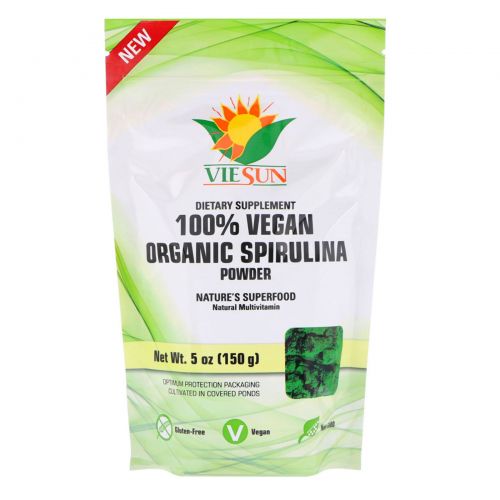 VIESUN, 100% Vegan Organic Spirulina Powder, 5 oz (150 g)
