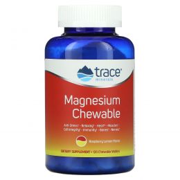 Trace Minerals Research, Magnesium Chewable, Raspberry Lemon Flavor, 120 Chewable Wafers