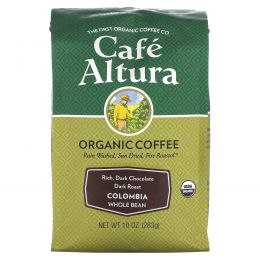 Cafe Altura, Organic Coffee, Colombia, Dark Roast, Whole Bean, 10 oz (283 g)