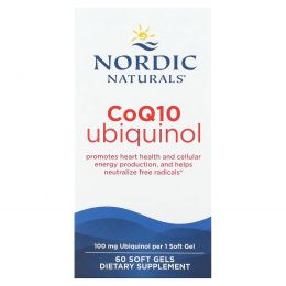 Nordic Naturals, Кофермент Q10 от Nordic, убихинол, 100 мг, 60 мягких капсул