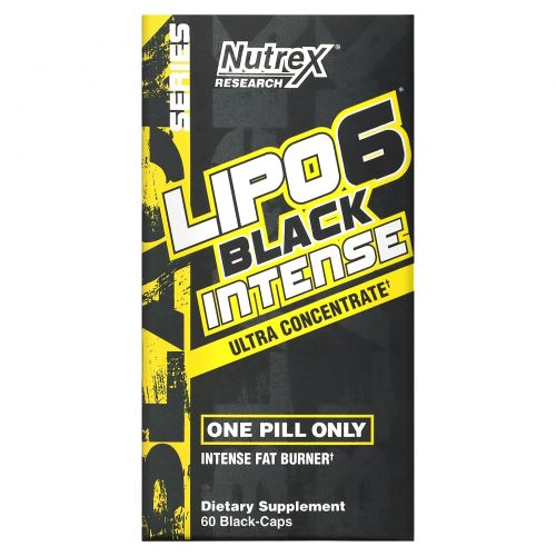 Nutrex Research, Lipo-6 Black Intense, Ultra Concentrate, 60 Black-Caps