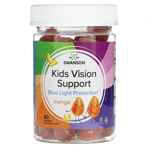 Swanson, Поддержка зрения для детей, манго, 60 жевательных таблеток