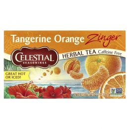 Celestial Seasonings, Травяной чай без кофеина Zinger, Мандариново-апельсиновый заряд, 20 чайных пакетиков, 1,7 унции (47 г)