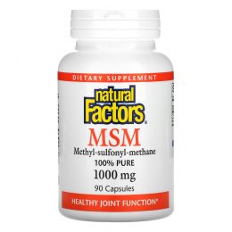 Natural Factors, MSM, 1,000 mg, 90 Capsules