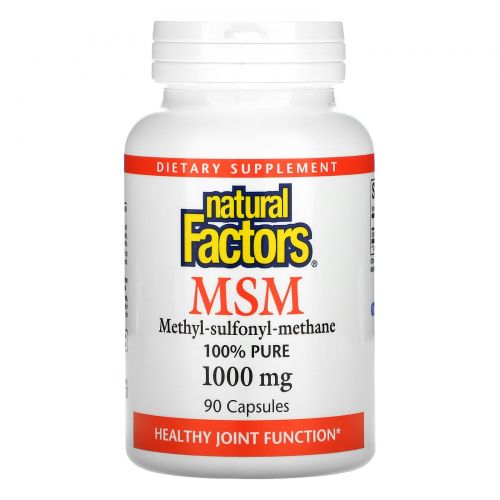 Natural Factors, MSM, 1,000 mg, 90 Capsules