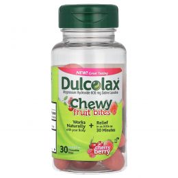Dulcolax, Chewy Fruit Bites, со вкусом вишни, 30 жевательных таблеток