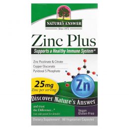 Nature's Answer, Zinc Plus, 25 mg, 60 Vegetarian Capsules