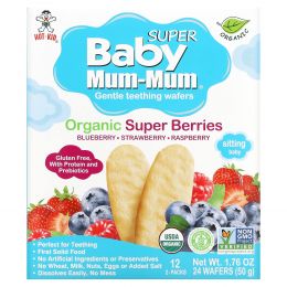 Hot Kid, Baby Mum-Mum , Organic Rice Rusks, Super Berries, 12 2-Packs, 1.76 oz (50 g) Each