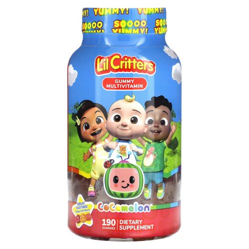 L'il Critters, Cocomelon, жевательные мультивитамины, вкусные фрукты, 190 жевательных таблеток