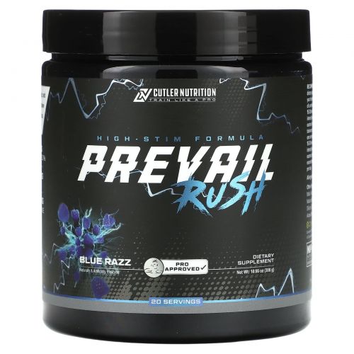 Cutler Nutrition, Prevail Rush, High-Stim Formula, синий цвет, 308 г (10,86 унции)