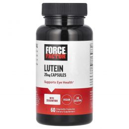 Force Factor, лютеин, 20 мг, 60 растительных капсул