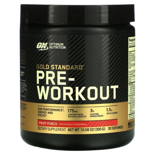 Optimum Nutrition, Gold Standard, предтренировочный комплекс, фруктовый пунш, 300 г (10,58 унции)