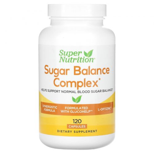 Super Nutrition, комплекс для поддержания уровня сахара, 120 растительных капсул
