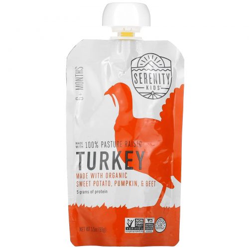 Serenity Kids, Turkey with Organic Sweet Potato, Pumpkin, & Beet, 6+ Months,  3.5 oz (99 g)