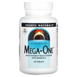 Source Naturals, Мультивитамины Mega-One без железа, 120 таблеток