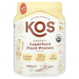 KOS, Organic Plant Protein, Vanilla, 1.2 lb (555 g)