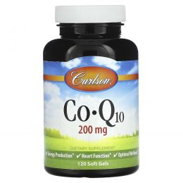 Carlson, Co-Q10, 200 мг, 120 мягких таблеток