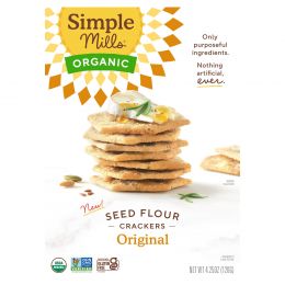 Simple Mills, Organic Seed Flour Crackers, Original, 4.25 oz (120 g)