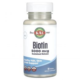 KAL, Biotin, 5000 mcg, 60 Tablets