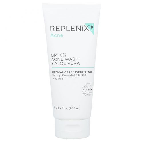 Replenix, Acne, 10% средство для умывания против акне BP + алоэ вера, 200 мл (6,7 жидк. унции)