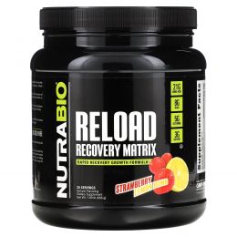 NutraBio Labs, Reload, матрица для восстановления, клубника и лимон, 868 г (1,91 фунта)