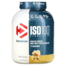 Dymatize Nutrition, ISO•100 Hydrolyzed 100% Whey Protein Isolate, Gourmet Vanilla, 5 lbs (2.27 kg)