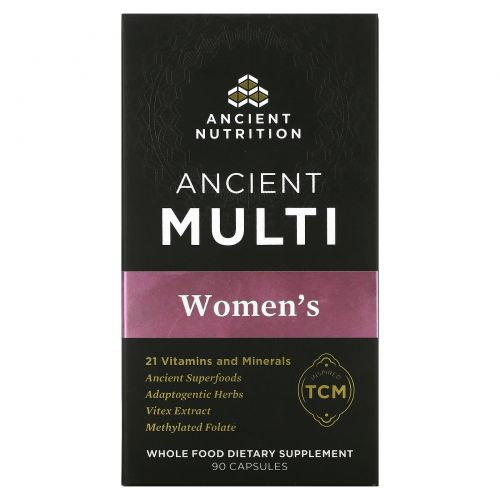 Dr. Axe / Ancient Nutrition, Ancient Multi, для женщин, 90 капсул