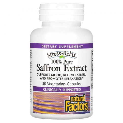 Natural Factors, Stress-Relax, 100 % Pure Saffron Extract, 60 Vegetarian Capsules