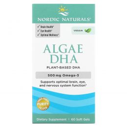 Nordic Naturals, Algae DHA, 500 mg, 60 Soft Gels