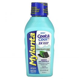 Mylanta, Coat & Cool Antacid + Anti-Gas, шоколад и мята, 355 мл (12 жидк. Унций)