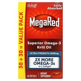 Schiff, MegaRed, Superior Omega-3 Krill Oil, 1,000 mg, 60 Softgels