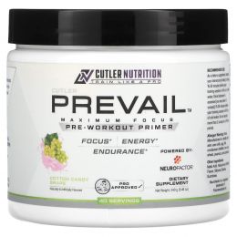 Cutler Nutrition, Prevail Pre-Workout Primer, вата с виноградом, 240 г (8,46 унции)