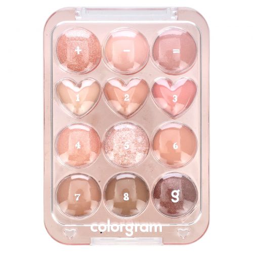 Colorgram, палитра теней для век, оттенок 01 персик + коралл, 9,9 г (0,34 унции)