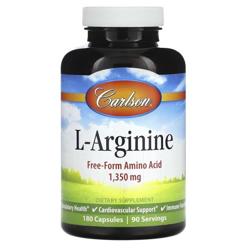 Carlson, L-аргинин, 675 мг, 180 капсул
