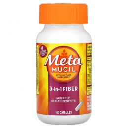 Metamucil, клетчатка 3 в 1, 100 капсул