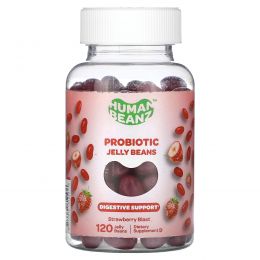 Human Beanz, пробиотические мармеладки, со вкусом клубники, 120 мармеладок
