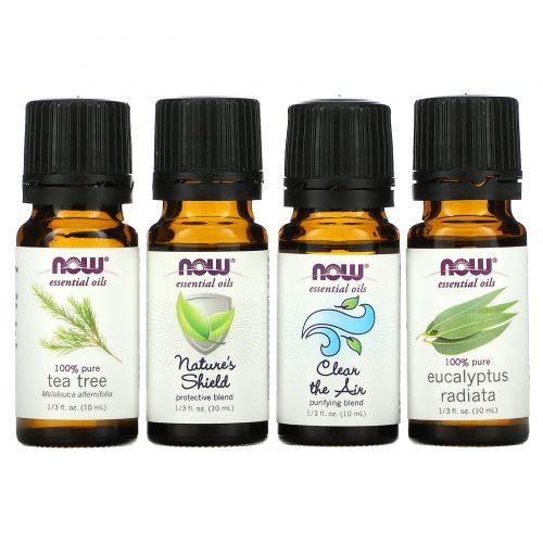 Now Foods, Seasonal Changes, Balancing Essential Oils Kit, 4 Bottles, 1/3 fl oz. (10 ml) Each