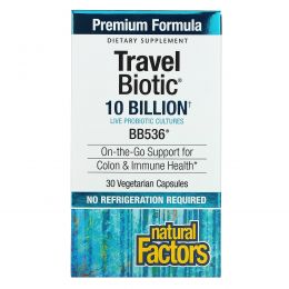 Natural Factors, Travel Biotic BB536, 30 вегетарианских капсул