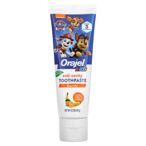 Orajel, Paw Patrol Anticavity Fluoride Toothpaste, Bubble Berry, 4.2 oz (119 g)