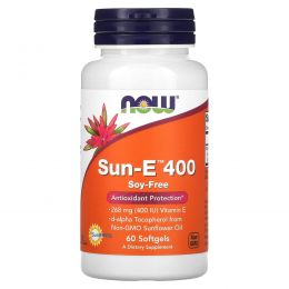 NOW Foods, Sun-E 400, 268 мг (400 МЕ), 60 мягких таблеток